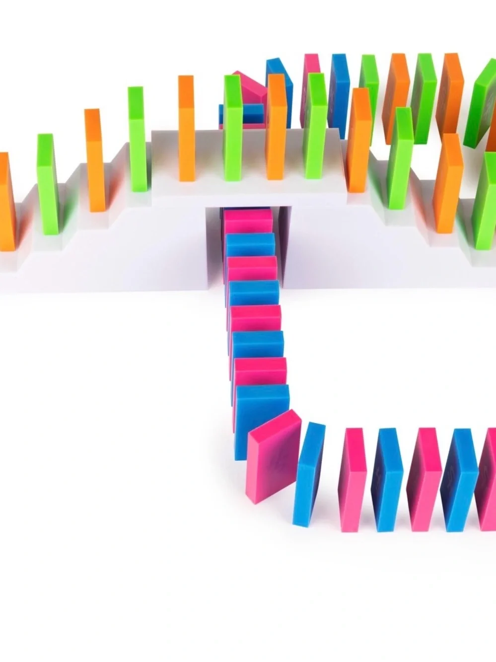 H5 Stacked Colorful Domino Set - Blue, Green, Orange, Pink - Gently used